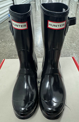 NIB - Hunter Original Short Gloss Waterproof Rain Boots Black Women’s US 5 EU 36