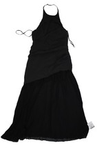 ASOS DESIGN Dress Womens US 10 Black Halter Maxi Strappy Layered Evening Formal