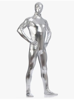 Metallic Spandex Bodysuit Shiny Catsuit Mens Zentai Full Body Suit Outfit XL