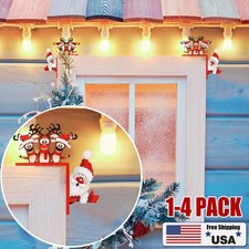 1/4x Christmas Door Corner Sign Decorating Santa Claus Reindeer Party DIY Props