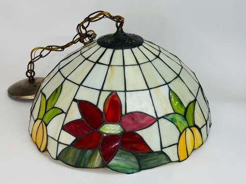 Vintage Stained Glass Tiffany Style Hanging Ceiling Light Lamp Shade