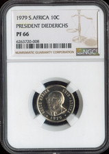 1979 South Africa 10 Cents NGC PF66 Presidents Diederichs Quality
