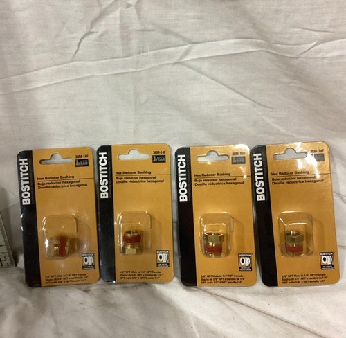 (4) 3/8" MALE X FEMALE 1/4" NPT PIPE THREAD HEX REDUCER BUSHINGS LEAD FREE BRASS