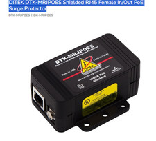 DITEK DTK-MRJPOES Shielded RJ45 Female In/Out PoE Surge Protector