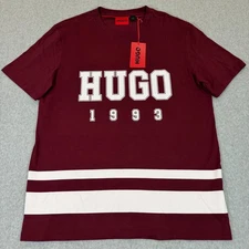 Hugo Boss Red Label Men's L Red Derosi T-Shirt Logo Collegiate Short Sleeve NWT