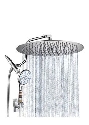 Cobbe 12 Inch All Metal 3-Way Rain Shower Head, High Pressure Shower Head Chrome