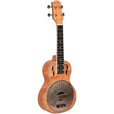 Gold Tone Left-Handed Tenor-Scale Curly Maple Resonator Ukulele with Gig Bag