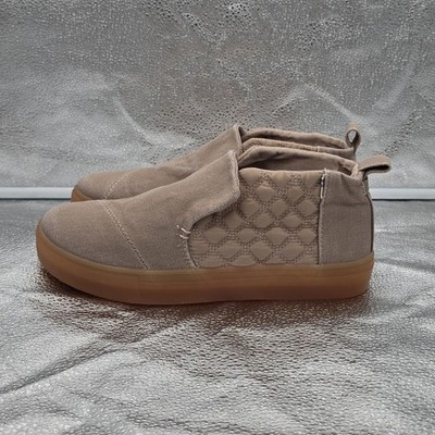 Toms Paxton Rose Pink Taupe Slip-on Chukka High Top Sneaker Booties Size 7.5
