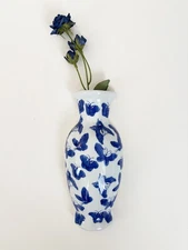 Wall Pocket VASE! Blue&White Basic Porcelana-Home Essentials "Flat" vase