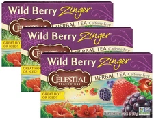 Celestial Seasonings Wild Berry Zinger Herbal Tea, 20 Count (Pack of 3) 