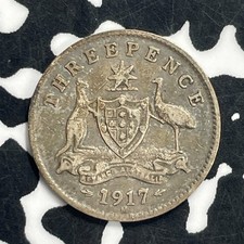 1917-M Australia 3 Pence Threepence Lot#C0736 Silver!