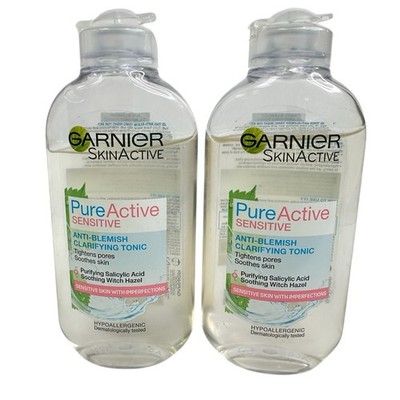 Garnier Skin Active Pure Sensitive Anti-Blemish Clarifying Tonic 6.76oz New x 2