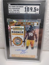 2019 Contenders Rookie Ticket Cracked Ice Isaiah Buggs Auto /23 SGC Steelers