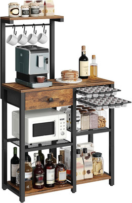 Bakers Rack with Storage, 5-Tier Coffee Bar Station with Drawer, Kitchen Coffee 