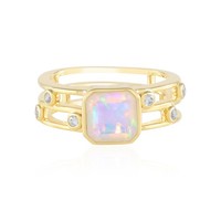 Cavill Ring Silber Vergoldet 1,17Ct Welo Opal Zirkon Damen Schmuck- Echtschmuck
