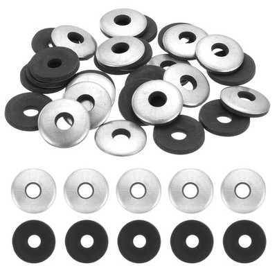 110Pack 1/4'' x 3/4'' Carbon Steel EPDM Bonded Sealing Washers Cushioning Gasket