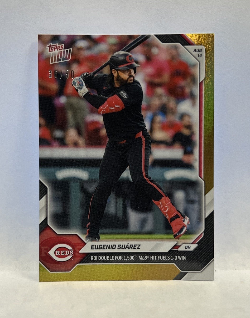 2026 Topps Now #554 Eugenio Suarez Cincinnati Reds GOLD Foil Parallel 36/50