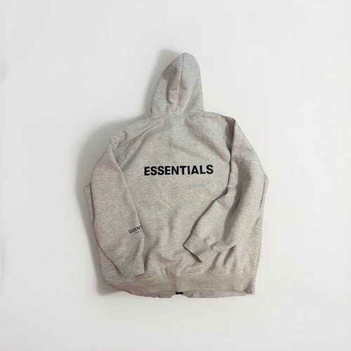 Felpa con cappuccio Fear of God Essentials full zip con applicazioni logo Avena Heather SS20 XL