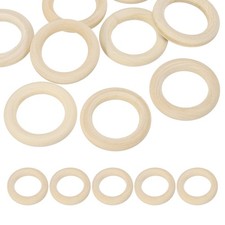 35mm Natural Wooden Rings, 10 Pack Wood Ring Round Linking Rings, Natural Color