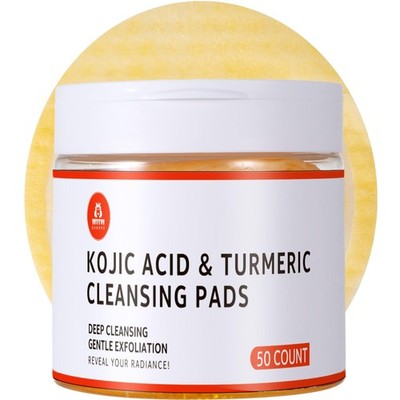 Turmeric Kojic Acid Cleansing Pads: Skin Brightening Turmeric Face Scrub Pads...
