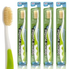MOUTHWATCHERS Soft Flossing Toothbrushes, Value Pack of 4, Green, Manual Toot