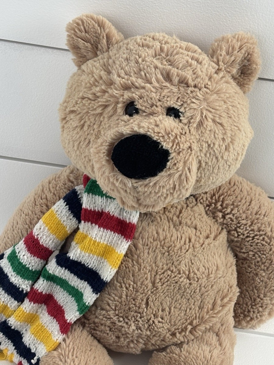 ANIMAL ADVENTURE Plush Teddy Bear Lovey Brown Stripe Scarf