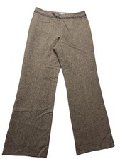 Pendleton Dress Pants Womens 12 Petite Brown Wool Tweed Straight Leg Lined USA