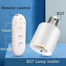 Modern E27 LED Light Bulb Lamp Holder Base Wireless Remote Control 10m Range UK