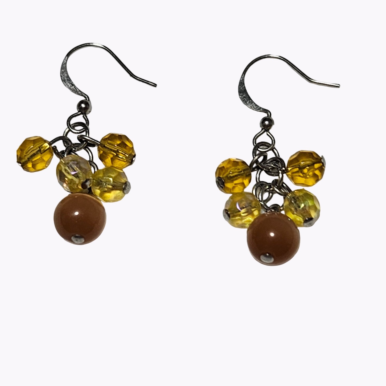 Retro Beaded Dangle Drop Earrings Statement 60s 7… - image 3