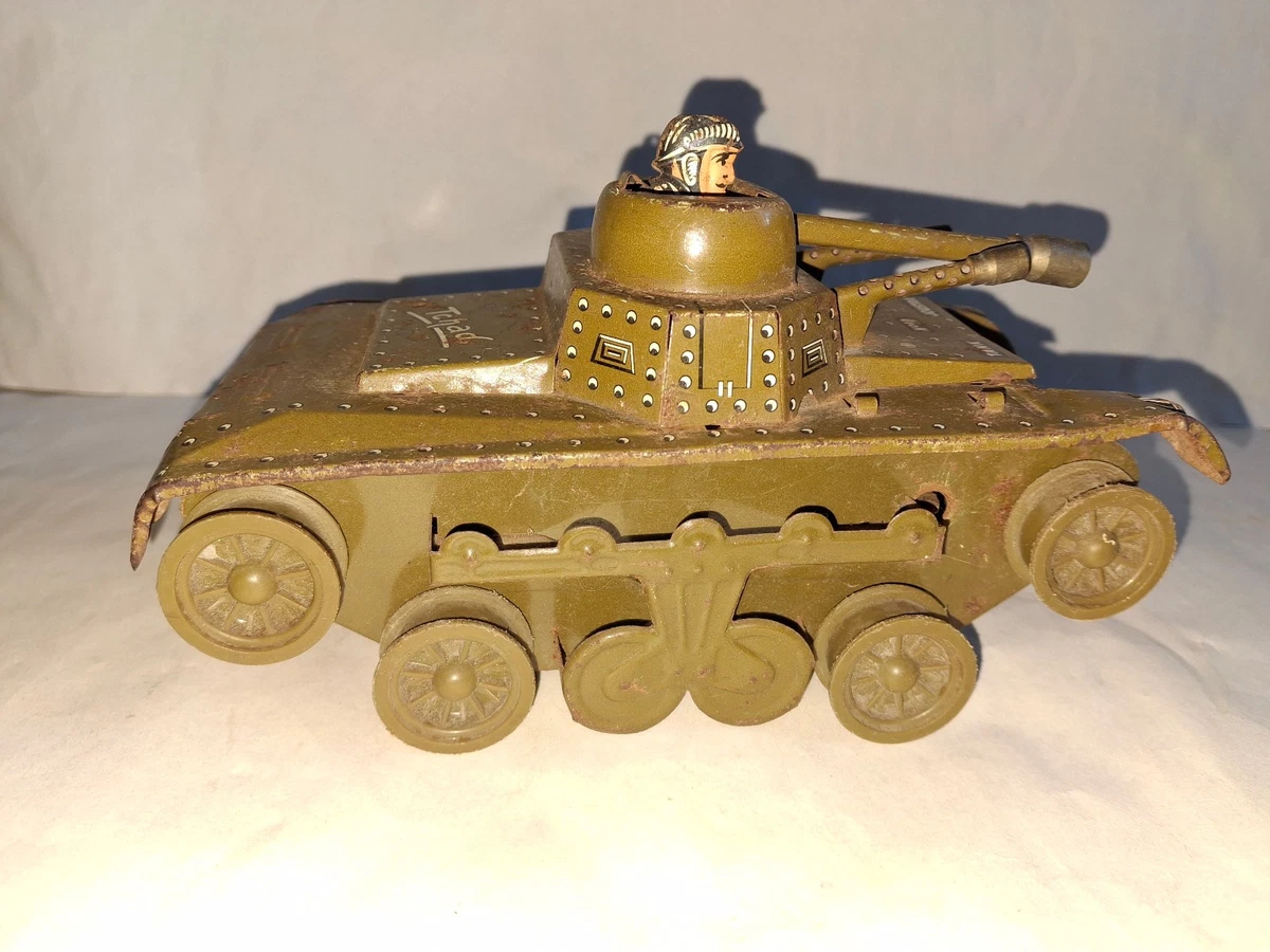 Jouet Ancien En Tôle Char Tank N.10 - Joustra (Fabrication Française)