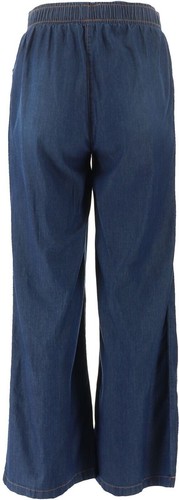 DG2 Diane Gilman SoftCell Denim Wide-Leg Pant Basic INDIGO L NEW (238) Large - Picture 3 of 3