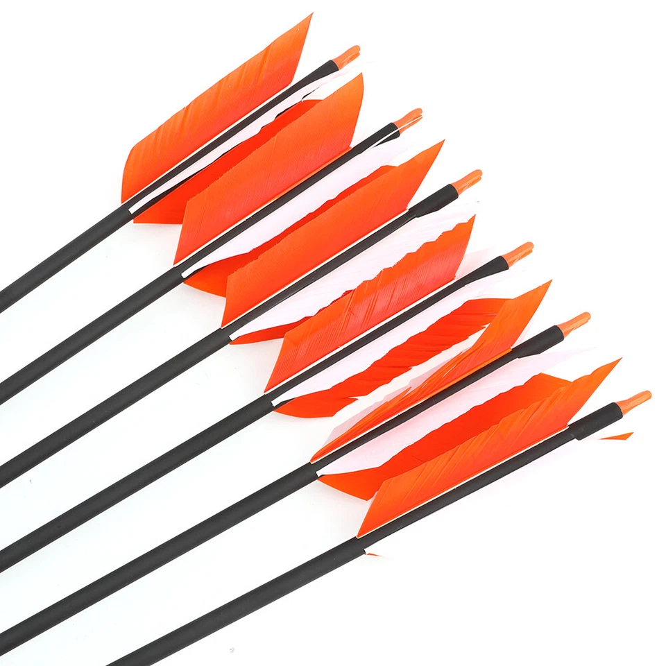 12X 30" Carbon Arrow SP500 FLU-FLU 4 Feather Target Bow Archery Hunting Shooting - Image 4 of 4