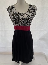 dress graffic size S black white animal print viscose stretch womens