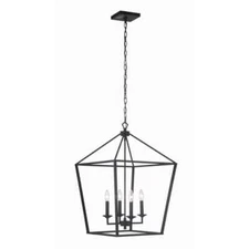 CRAFTMADE Flynt 4-Light Flat Black Finish Hanging Foyer Kitchen Dining Pendant
