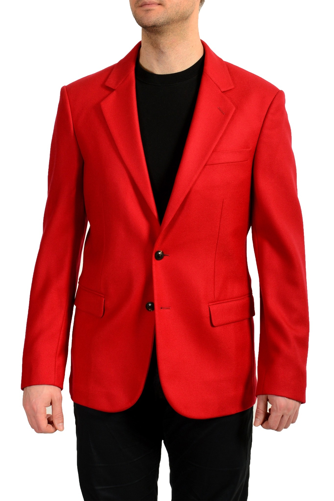 Спортивное пальто-блейзер на двух пуговицах Versace Mens True Red из 100 шерсти цена US 40 IT 50 71190₽