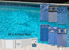 18' x 33' x 52" Oval Unibead 25 Gauge Swimming Pool Liner - (Choose Pattern)