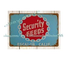 SECURITY FEEDS farm barn agriculture metal tin sign office wall decor