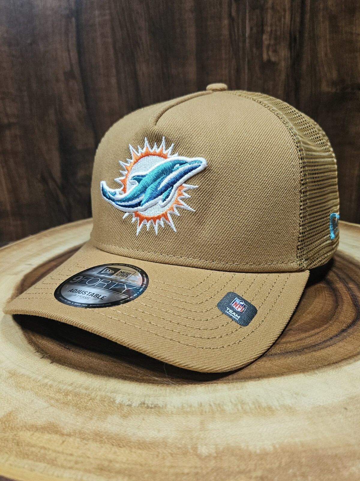 Miami Dolphins New Era 9Forty Trucker A Frame Snapback Adjustable Hat Cap NFL