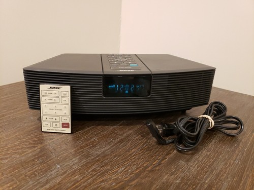 Bose Wave Radio AM/FM Alarm Clock Black Model AWR1-1W With Remote Works Black