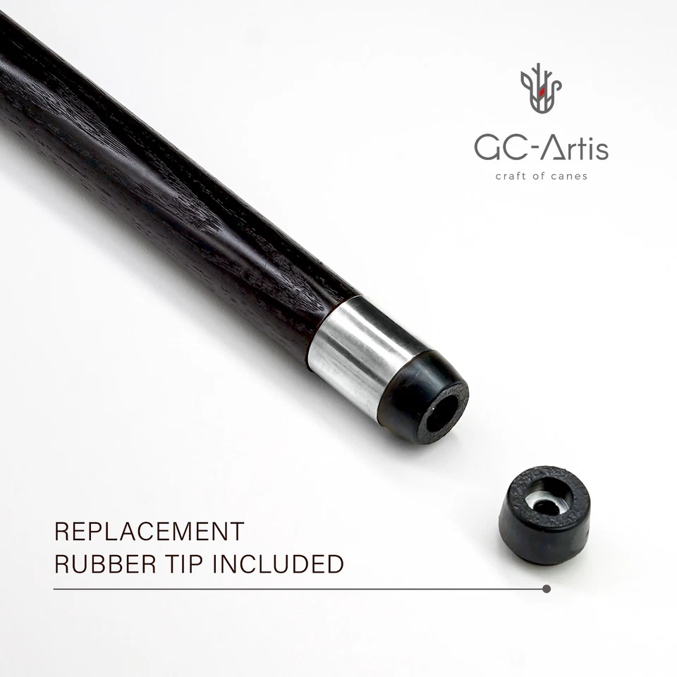 Vere Wolf 手杖 手杖 手杖 木和银色 手杖 男式 女式 — 第 3/4 张图片