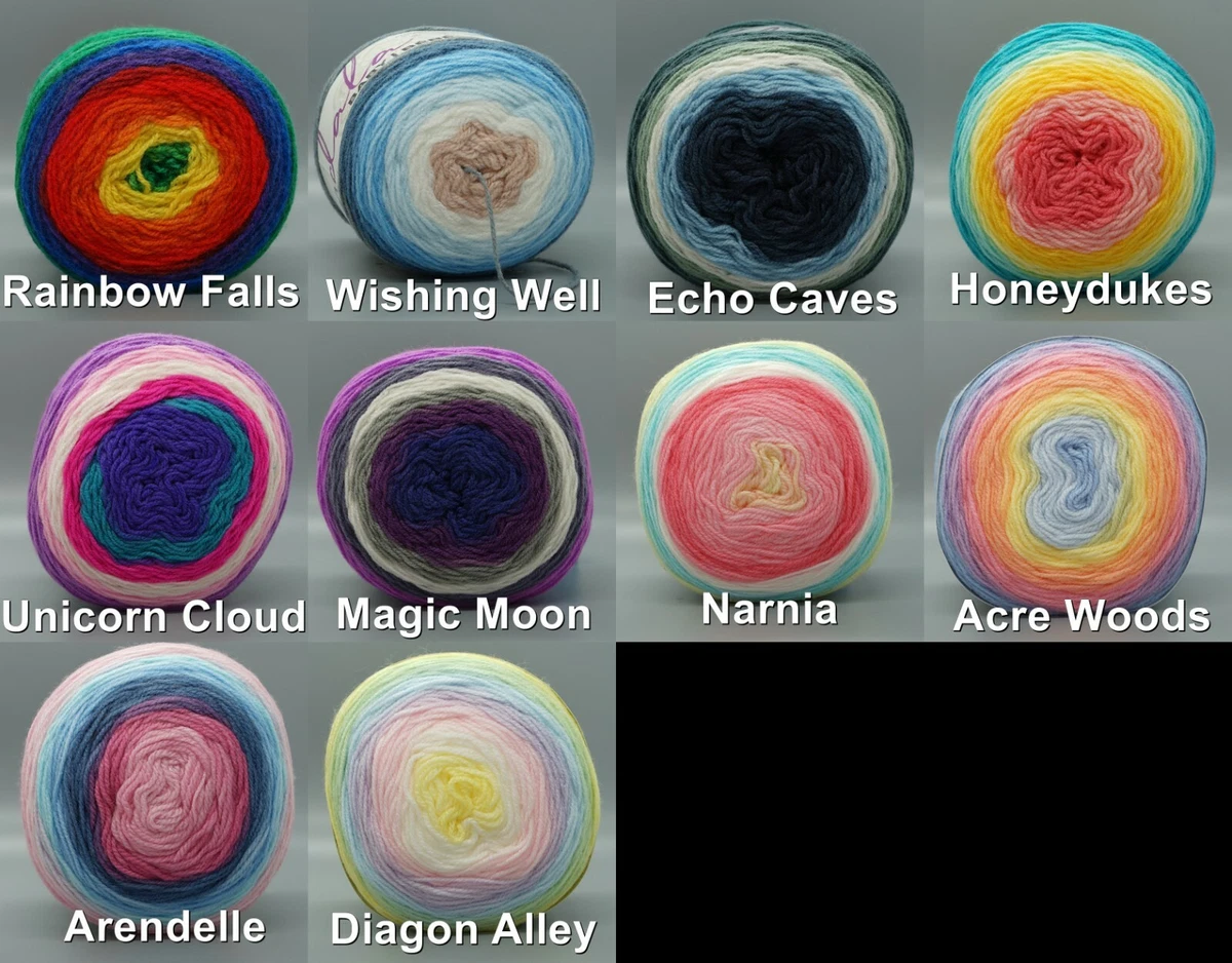 Lion Brand Yarn Mandala Baby Rainbow Falls Self-Striping Baby Light Acrylic Multi-color  Yarn 