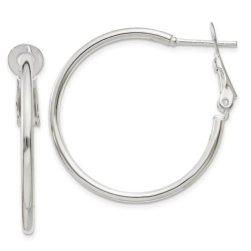 Omega back hoop earrings deals
