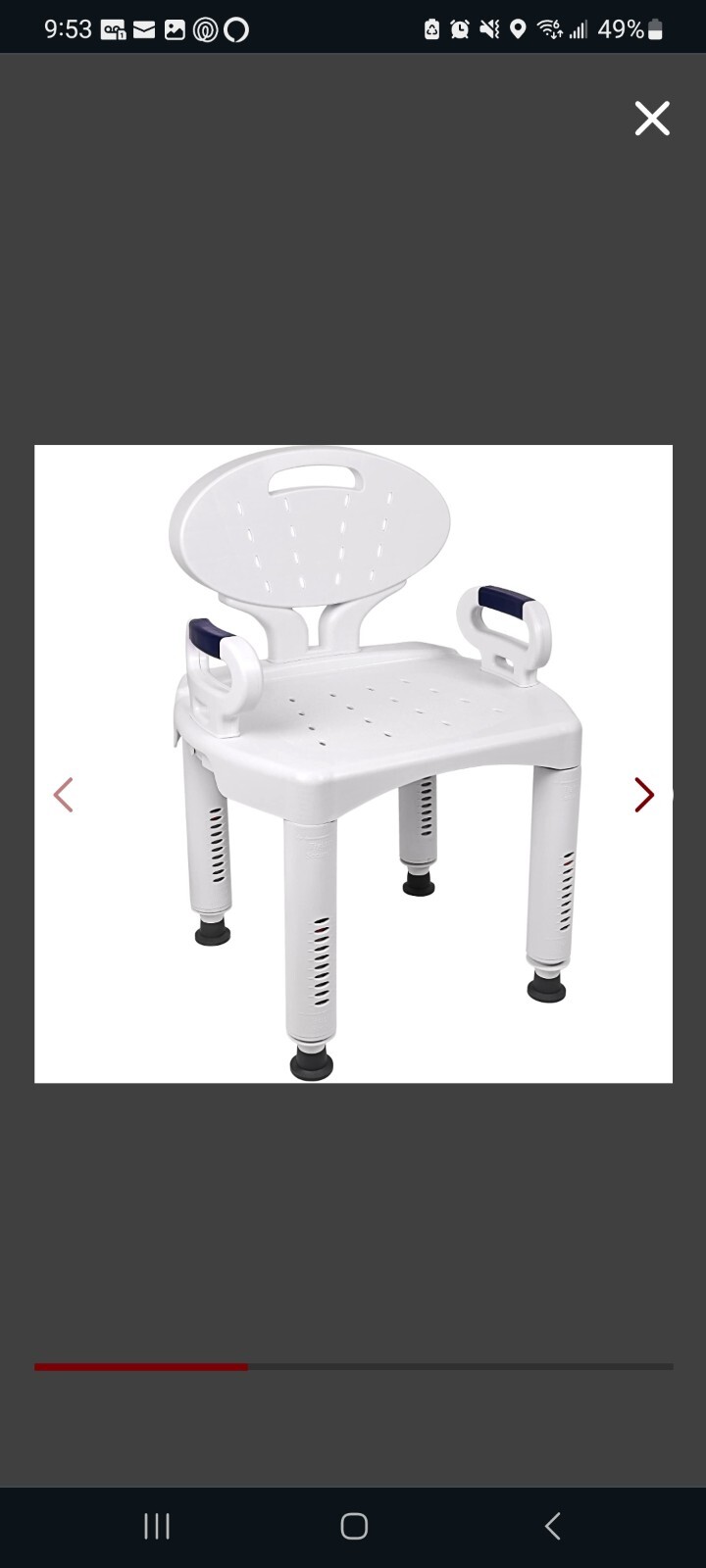 New Vaunn Medical Wide Shower Chair Bathtub Seat with Armrests and Back, Support eBay