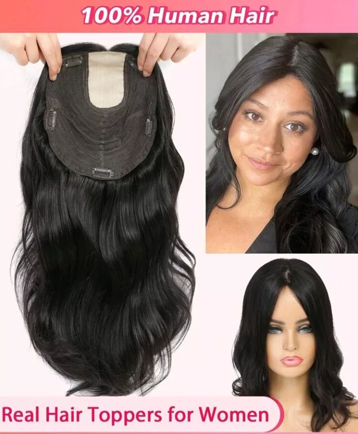 14inch Hair Toppers for Women Real Human Hair Pieces for Women with Thinning Hai