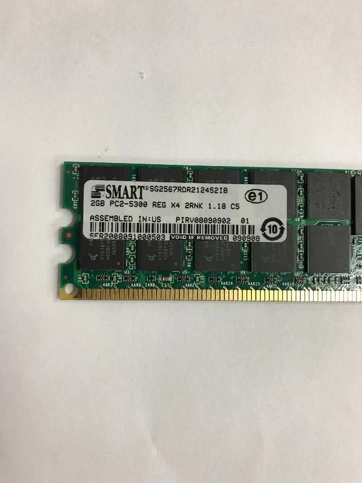 PC2-5300 DDR2 REG RAM Memory SMART SG2567RDR212452IB 2GB Fast shipping qty disc - Image 2 of 2