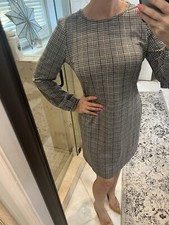 Chaps Ralph Lauren 8 m Dress White Black houndstooth A-Line balloon