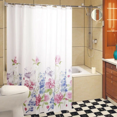 Bad Anti-Schimmel Duschvorhang Wasserdicht Blumen Muster Badewannenvorhang - Bild 1 von 4