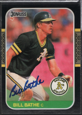 Bill Bathe Athletics Autographed 1986 Leaf #281 w/COA 122923NPCD63