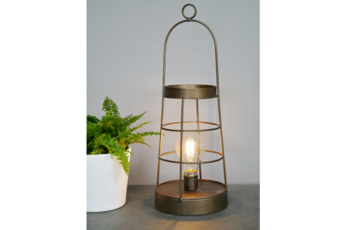 Industrial Style Battery Operated Portable Table Desk Lamp Light Lantern - Picture 1 of 5