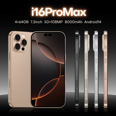 New i16 Pro Max 5G Smartphone 7.3'' Dual Sim Unlocked Android Cell Phone 4GB+64GB